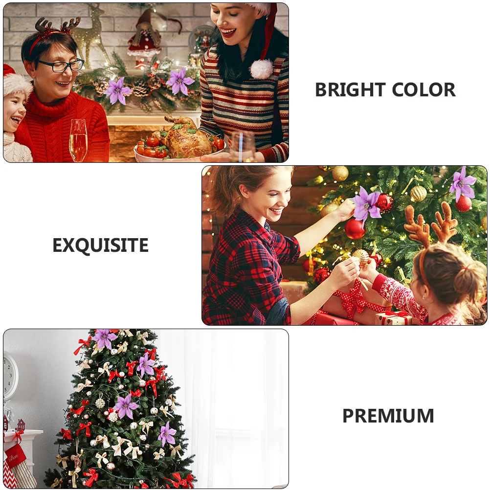 

36Pcs Christmas Flower Decor Artificial Xmas Tree Decoration Party Holiday Simulated Flower Adornments Party Adornment