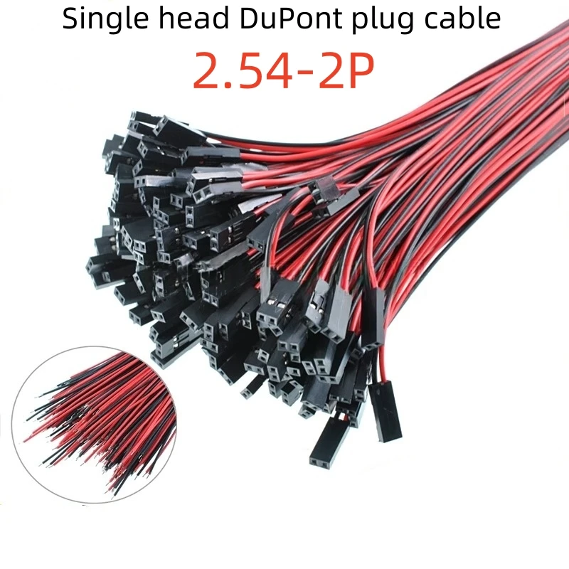

10 шт., 2,54 мм, одна головка, 2P DuPont, провод, гнездовой кабель, длина 10/20/30 см, красный и черный тестовый кабель