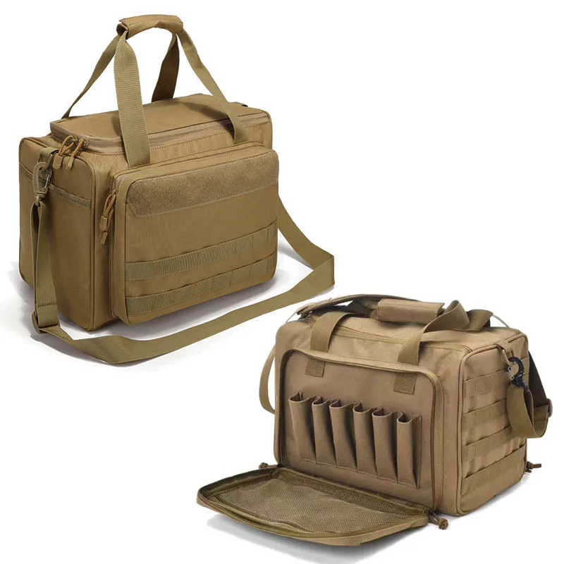 Tactical Shooting Range Bag Molle Pistol Gun Case Training Hunting Pack borsa a tracolla multifunzionale per arrampicata da viaggio