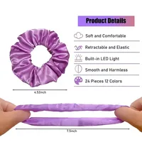 5-50Pcs LED Hair Scrunchie Light Up Hair Scrunchy for Women Satin Elastic Hairband Christmas Glow in the Dark Party Supplies - Image 6