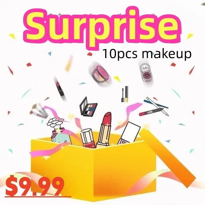 10Pcs surprise gift makeup Set Kit maybe get Lipstick Eyeshadow Eyeliner Mascara Eyebrow pencil Concealer blush make up set