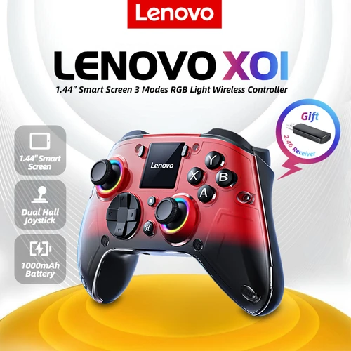 Lenovo X01 pantalla inteligente inalámbrico Gamepad Dual Hall Joystick controlador de juego para Switch/2/Lite/OLED iPhone Android PS4 PC Steam