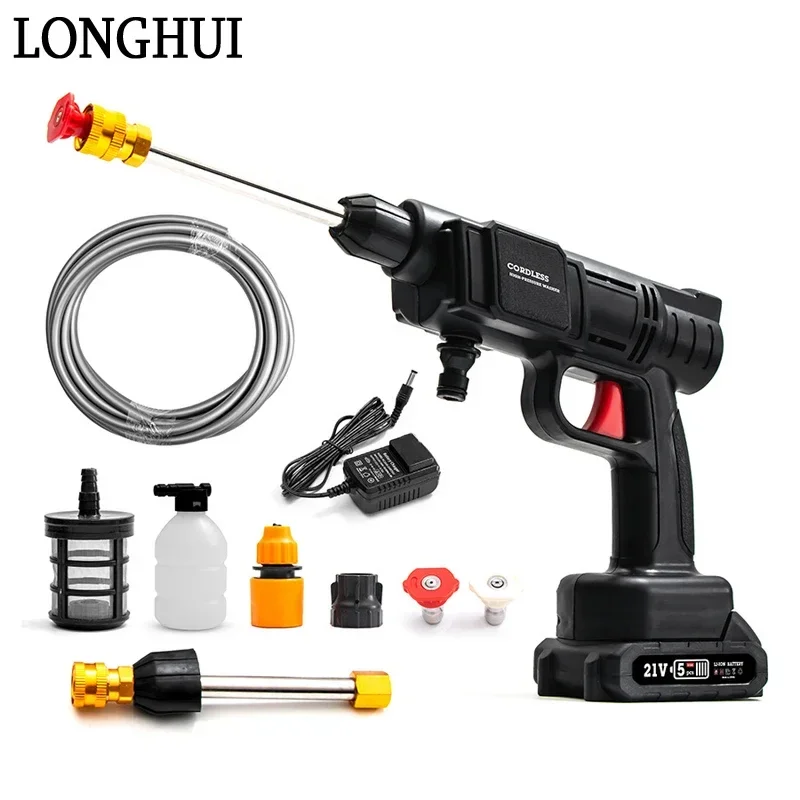 Car Wash Machine Wireless Car Water Gun High Pressure Washer Pressure Cleaner Water Gun Spray Nozzle Home Garden Car Cleaning