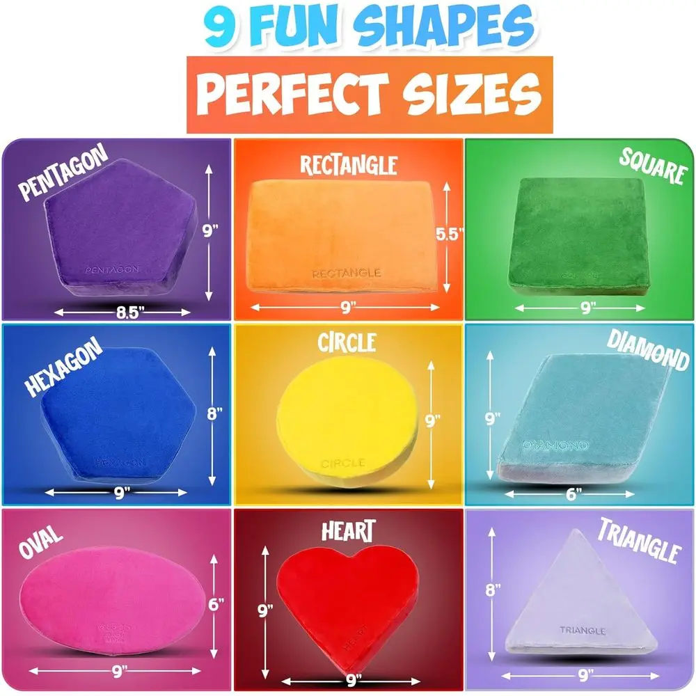 Soft Plush Stacking Blocks - Educational Toys for Toddler Learning and Play (Classic Colors)