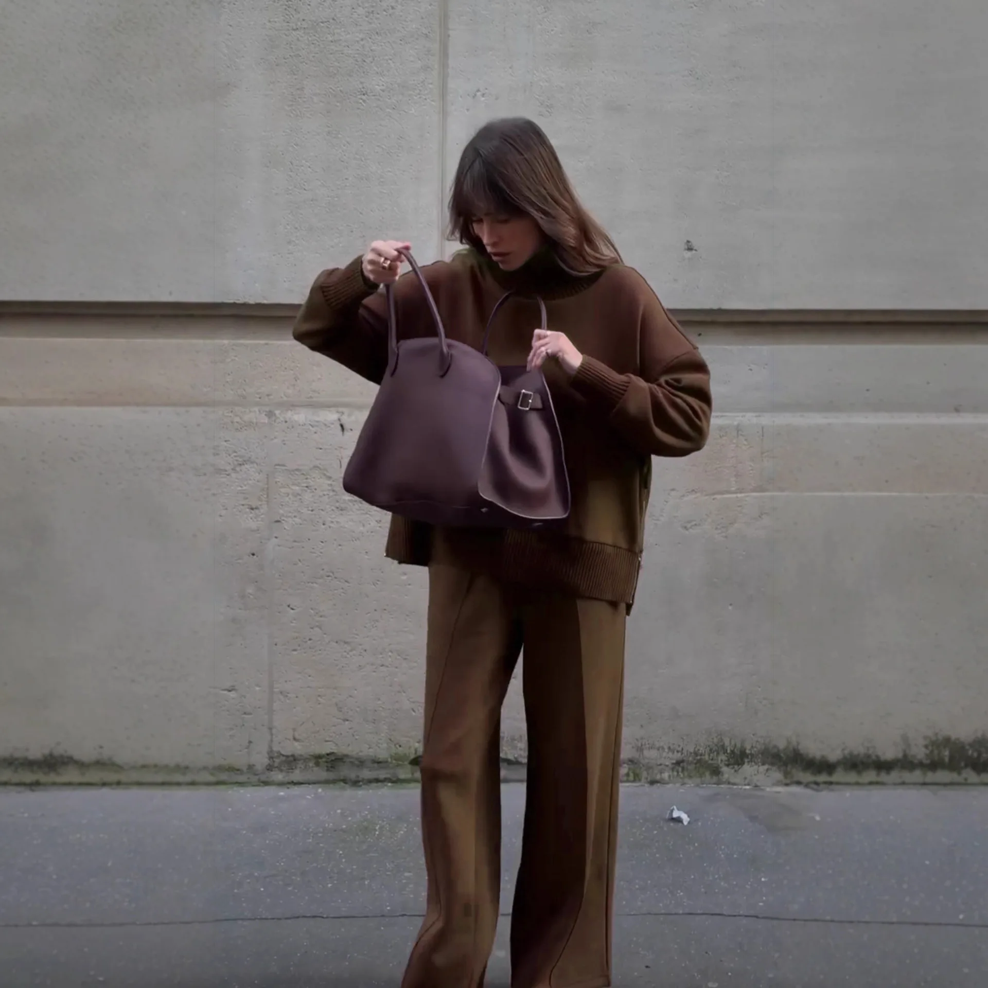 2025 الربيع/الخريف نمط جديد طويل الأكمام البلوز مجموعة عادية فضفاض جيب السراويل قطعتين مجموعة للنساء #3