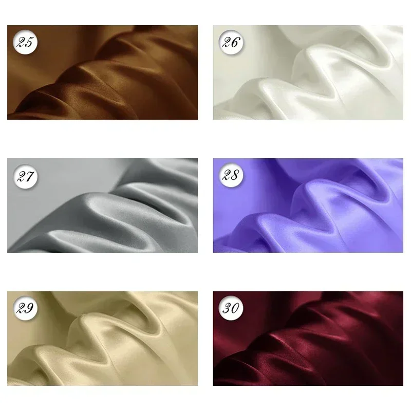 Skin-friendly Soft 100%Mulberry Silk Crepe Satin Fabric for Dress Width 114cm Cloth for DIY Sewing Solid Color Free Shipping New