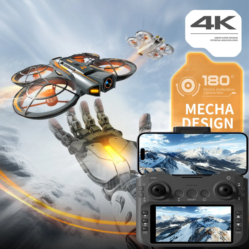 FPV Дрон с камерой 4k, игрушки с дистанционным управлением, мини-RC квадрокоптер, профессиональный дрон с HD-экраном, вертолет для предотвращения препятствий