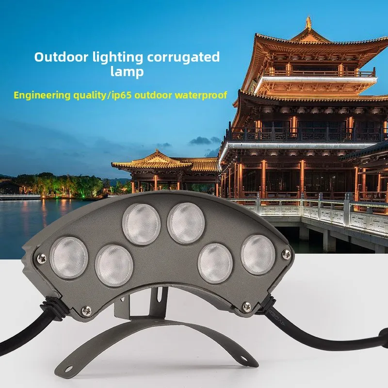 

Светодиодный светильник для плитки, древнее здание, уличный водонепроницаемый ландшафтный светильник, беседка, полумесяц, гофрированный светильник