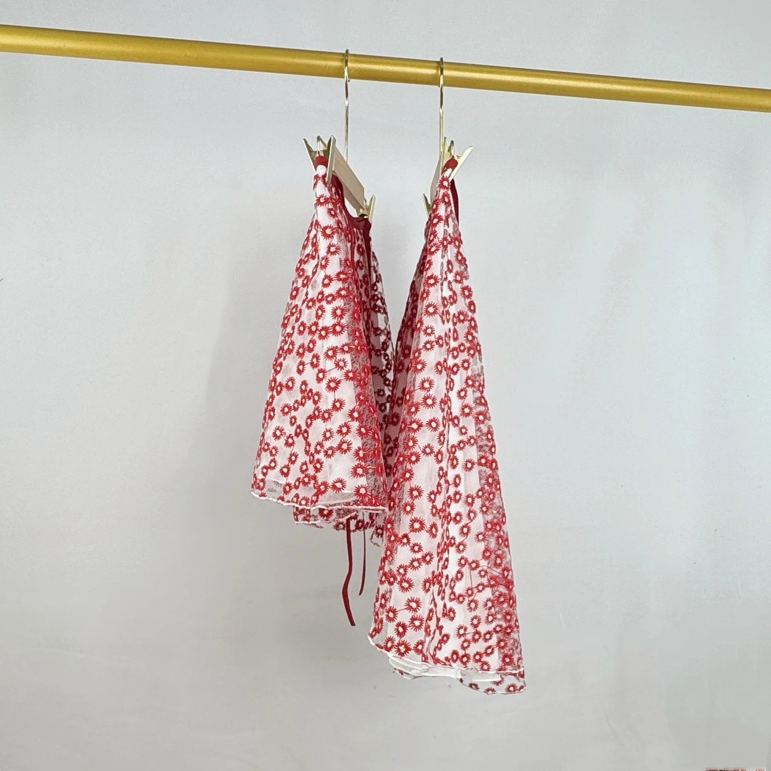 customized women's adult ballet dress costume double-layer daisy embroidery one-piece lace up dance training performance skirt