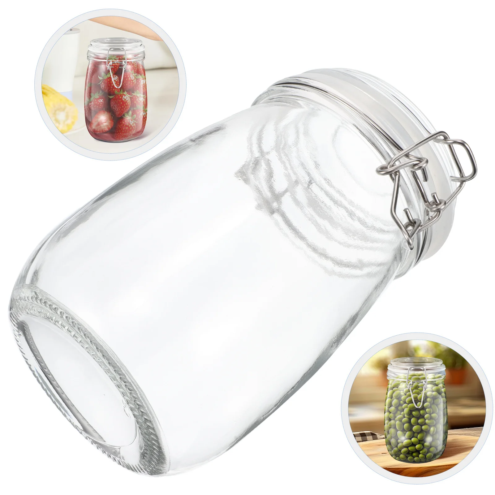 

1Pcs Glass Storage Tank Large Capacity Transparent Sealed Food Storage Bottle Home Canister for Grains Dry Food Coffee