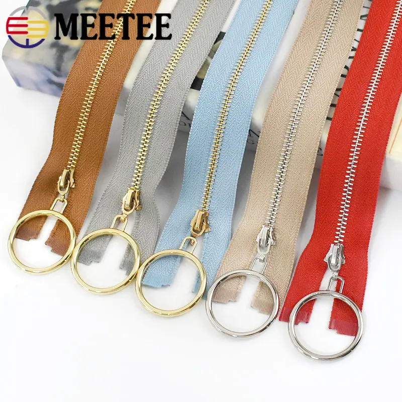 

5Pcs Meetee 3# Metal Zippers 15-30cm Closed-End Zip Closure for Sewing Bags Jacket Clothes Zipper Repair Kit DIY Accessories