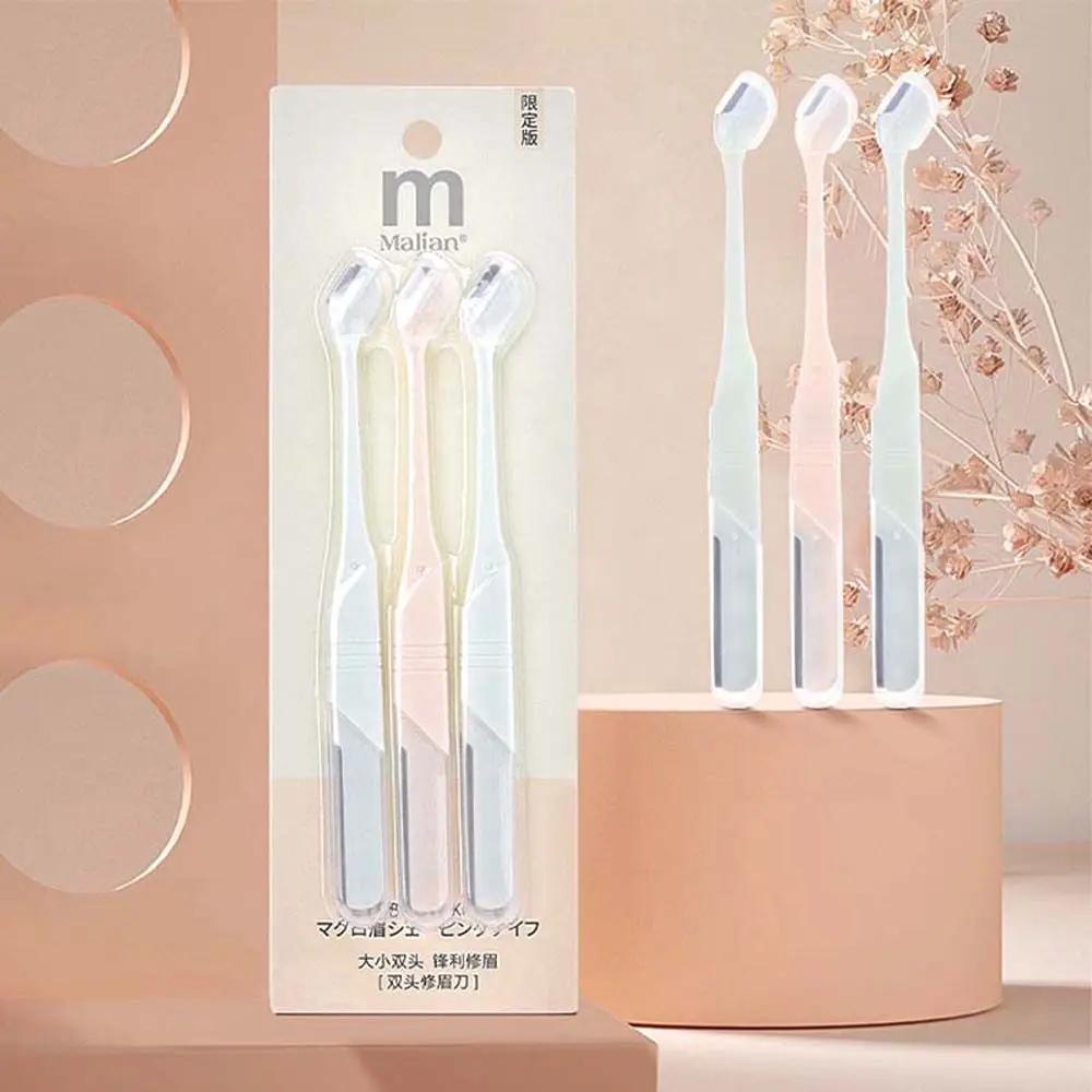 Rosto dupla cabeça ferramenta de maquiagem aço inoxidável olho sobrancelha shaper barbeador aparador sobrancelha ferramenta de barbear facial cabelo navalha