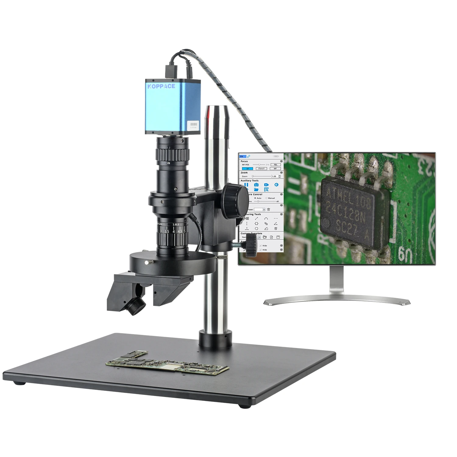KOPPACE 25X-211X Auto Focus 3D Electron Microscope 2 MP HDMI/USB/LAN Output