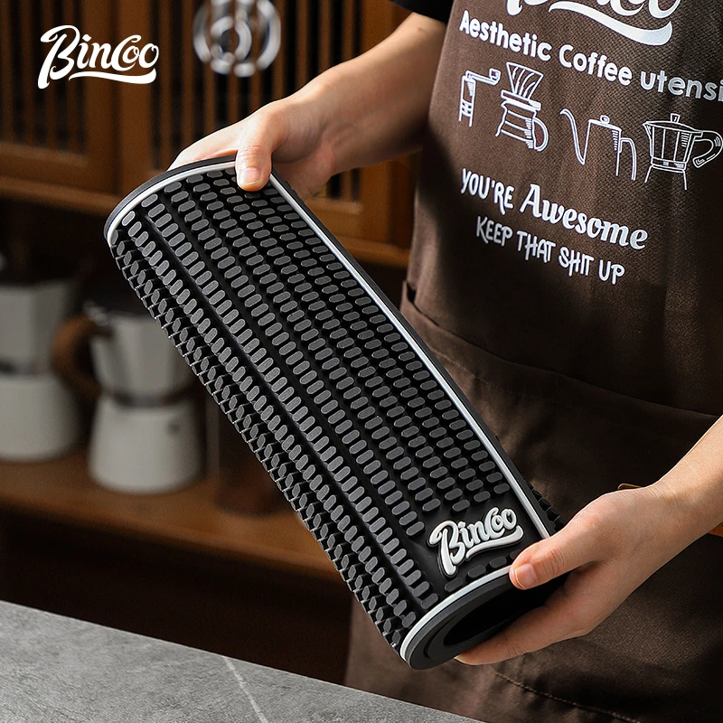 BINCOO Coffee Bar Storage Mat Filter Pad Italian Coffee Utensils Pressed Powder Cloth Pad Thickened Foldable