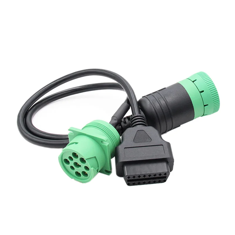 

16Pin Male To Female J1939 9 Pin Deutsch Truck Adapter 9 Pin To OBD2 Interface Truck Y-Cable Adapter OBDII Y Splitter Truck