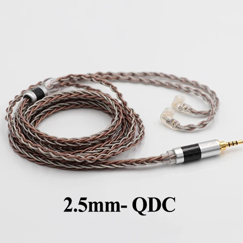 Tripowin C8 oortelefoon vervangende kabel IEM upgradekabel zilver koperfolie gemengd gevlochten klatergoud zilveren draad klatergoud koperdraad