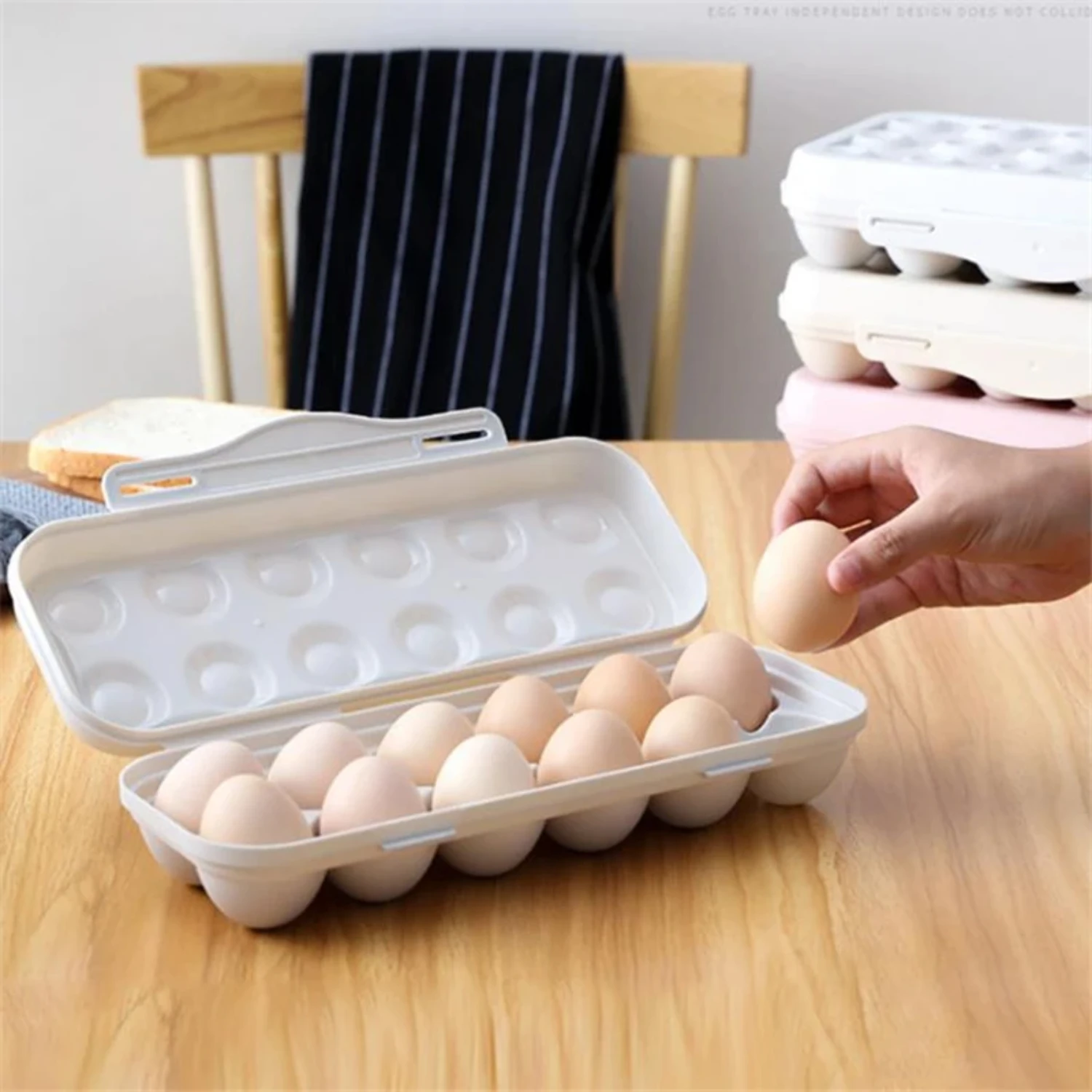 

Egg Tray Holder Egg Box Refrigerator Crisper Container Camping Picnic BBQ ShockProof Egg Holder Box Organization