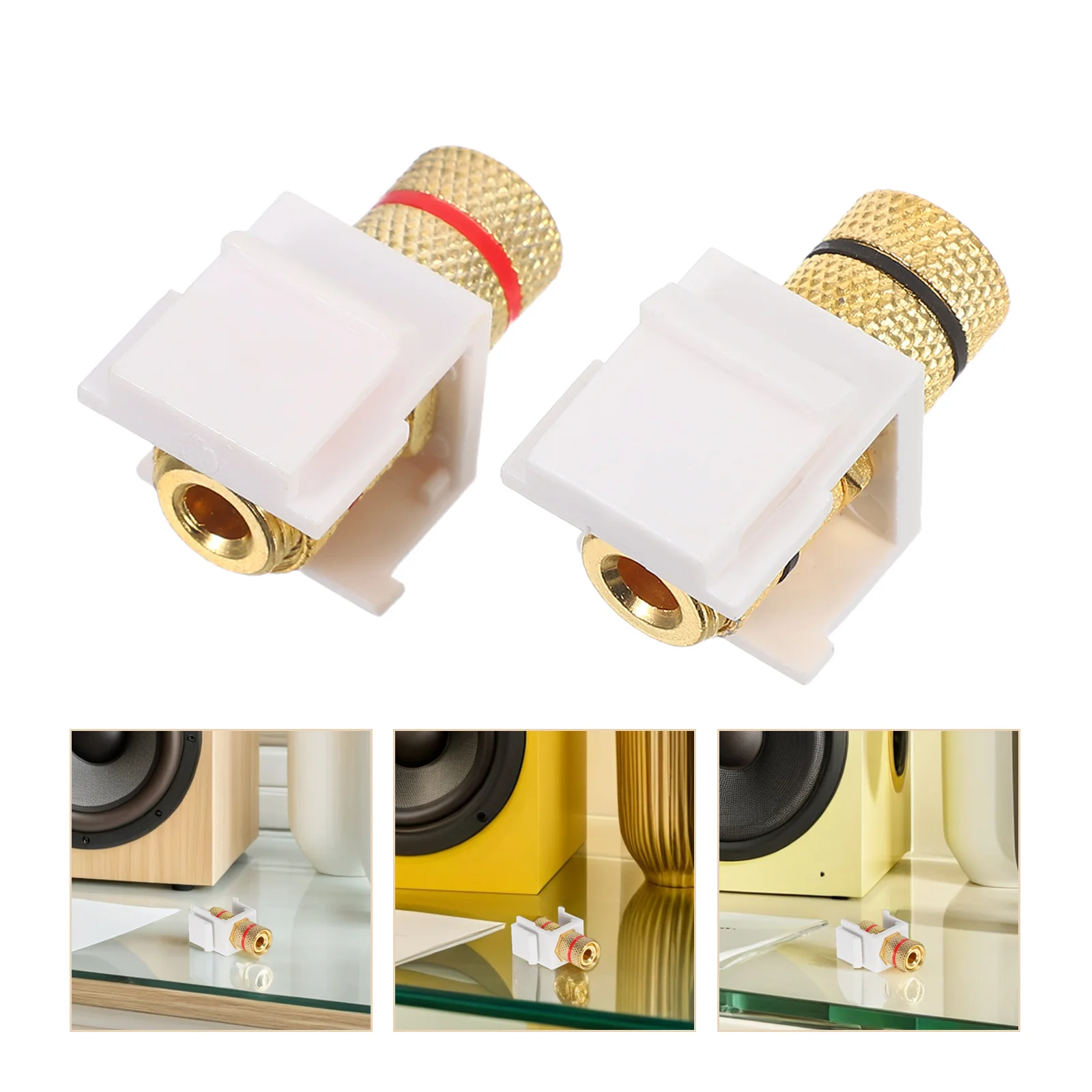 

2Pcs Speaker Binding Post Connectors Screw Type Banana Plug Audio Jack for Theater Stage Systems Spiral Audio Head Quick Lock