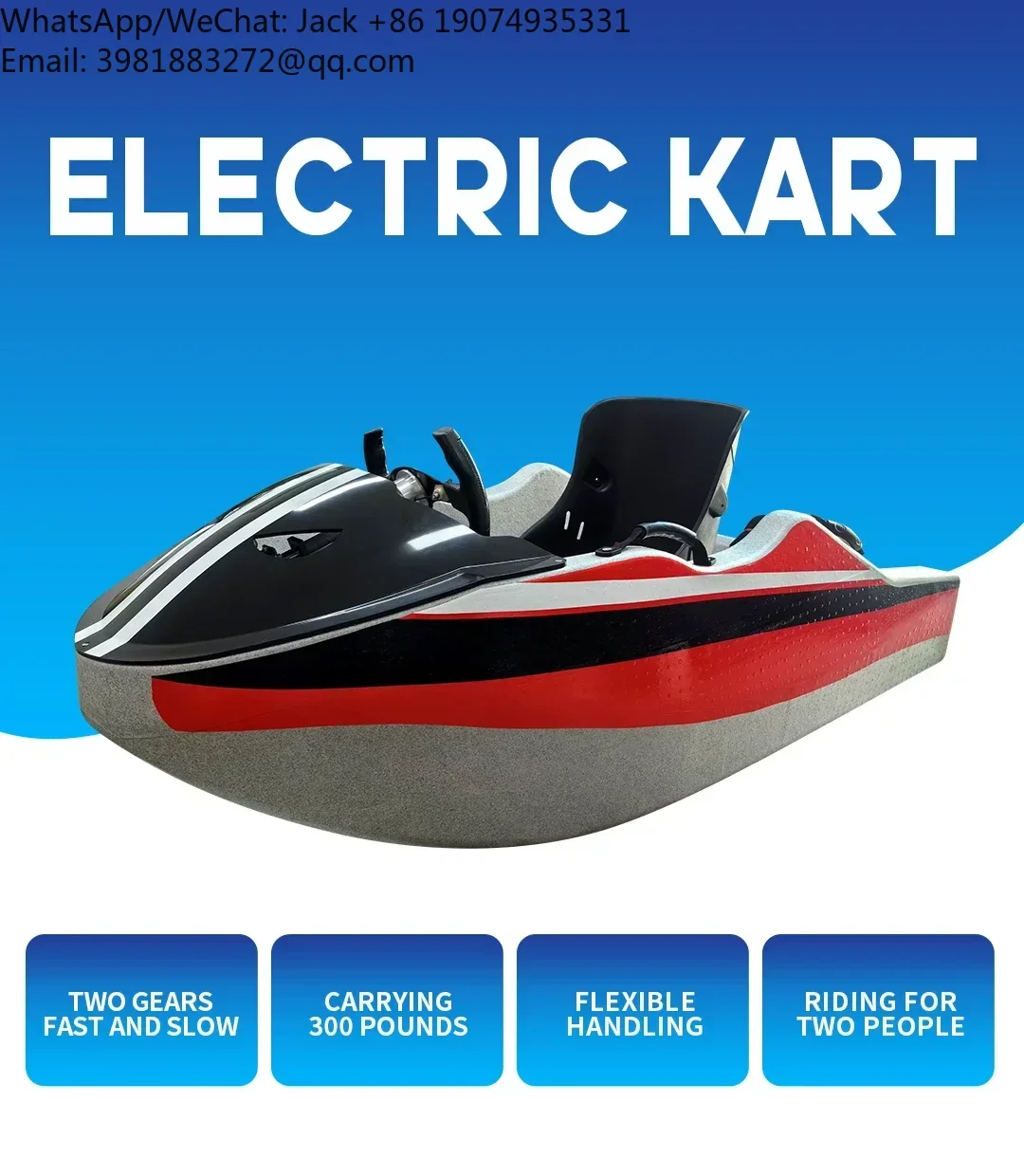 RUSHWAVE boat jetski electric kart boat Lithium Battery High speed water entertainment surfboard mini speed boat