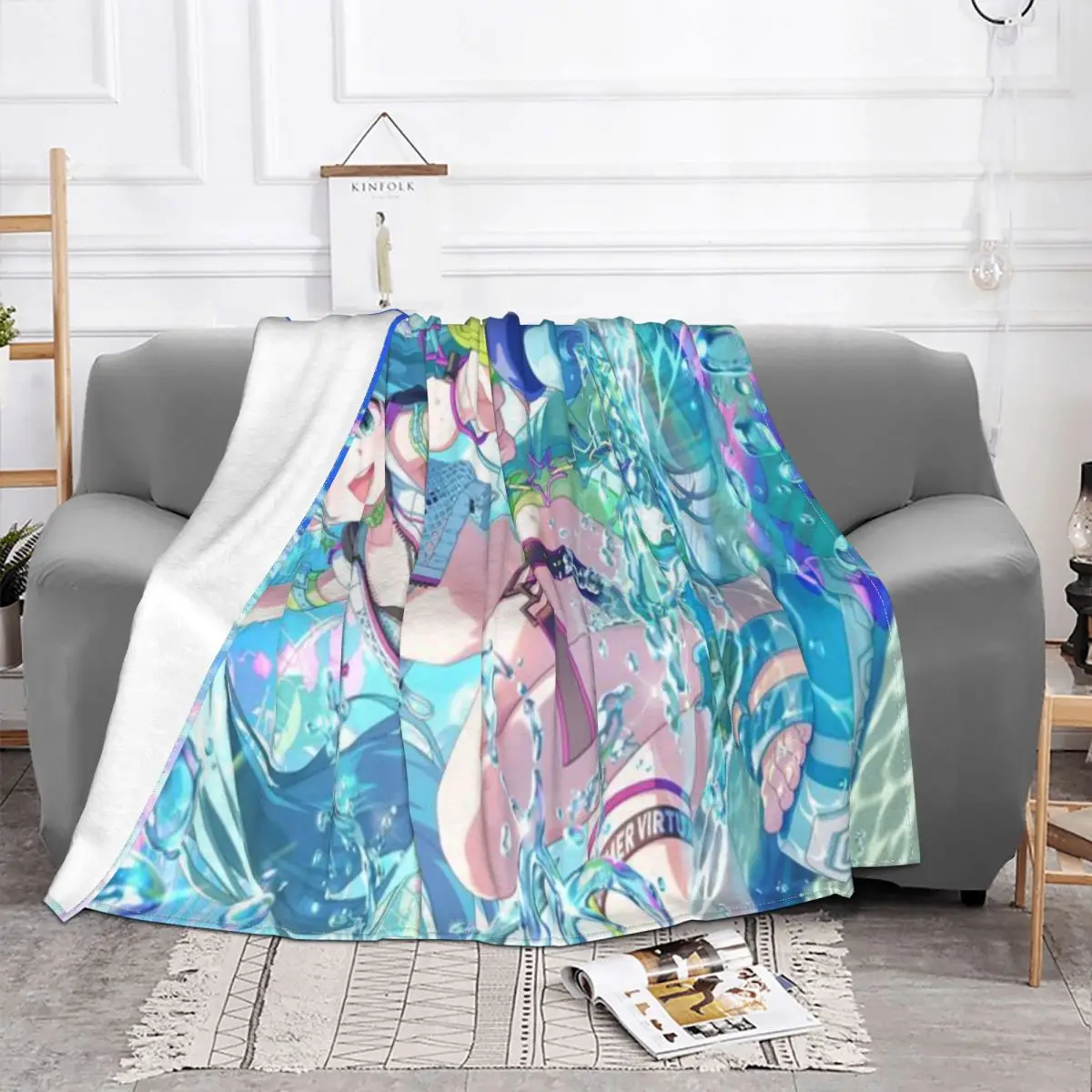 Coperta Hatsune Miku in morbida flanella, regalo curativo, coperte da tiro, biancheria da letto