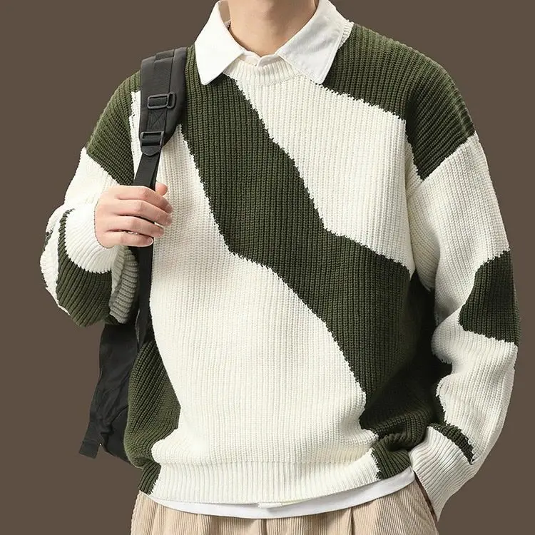 الرجال جولة Ne محبوك سترة لينة فو الفراء فضفاضة تناسب عارضة Sle طويلة Sve الدفء مريحة الخريف الشتاء Faion