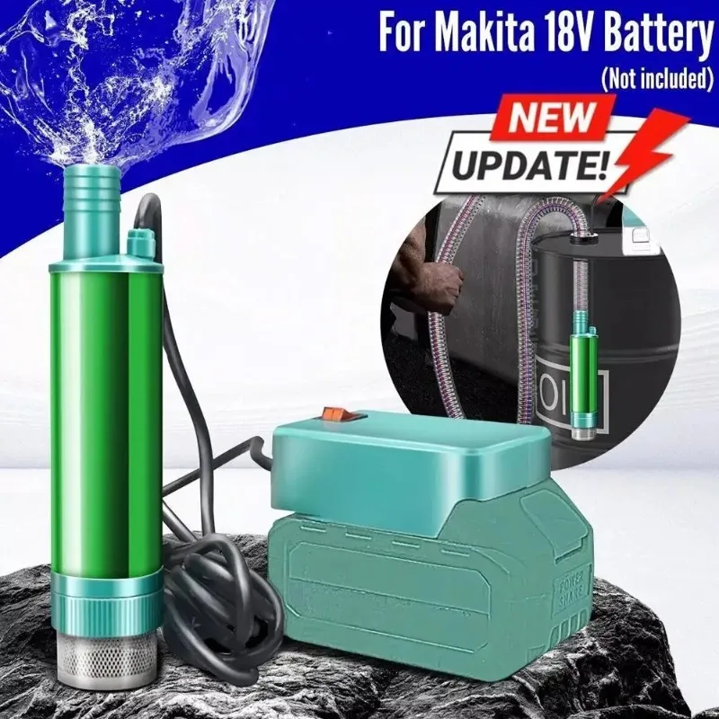 2 In 1 Oil/water Pump For Makita 18V Battery 38mm Cordless Diesel Fuel Water Oil Transfer Pump 60L/min Battery Not Inclued view 2