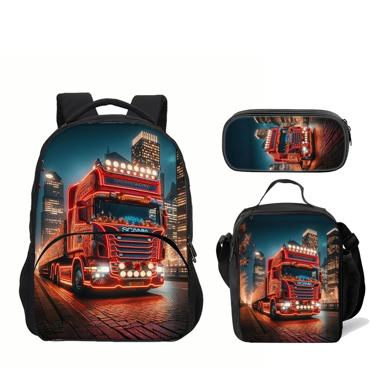 Scania School Backpacks Boys Girls Bookbag Students School Bags Cartoon Travel Rucksack Shoulder Bag Large Capacity