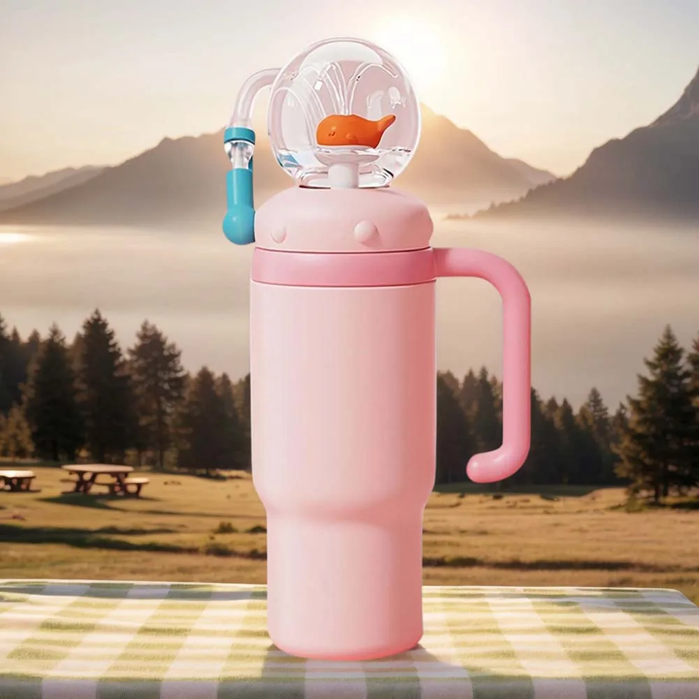 

24oz Stainless Steel Whale Fountain Tumbler for Kids Teens and Adults