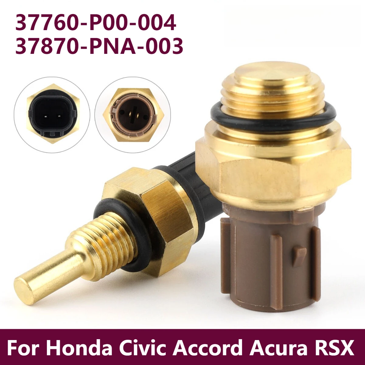 

Набор из 2-х переключателей охлаждающего вентилятора, датчик температуры охлаждающей жидкости, подходящий для Honda Accord CR-V Civic 37760-P00-004 + 37870-PJ7-003