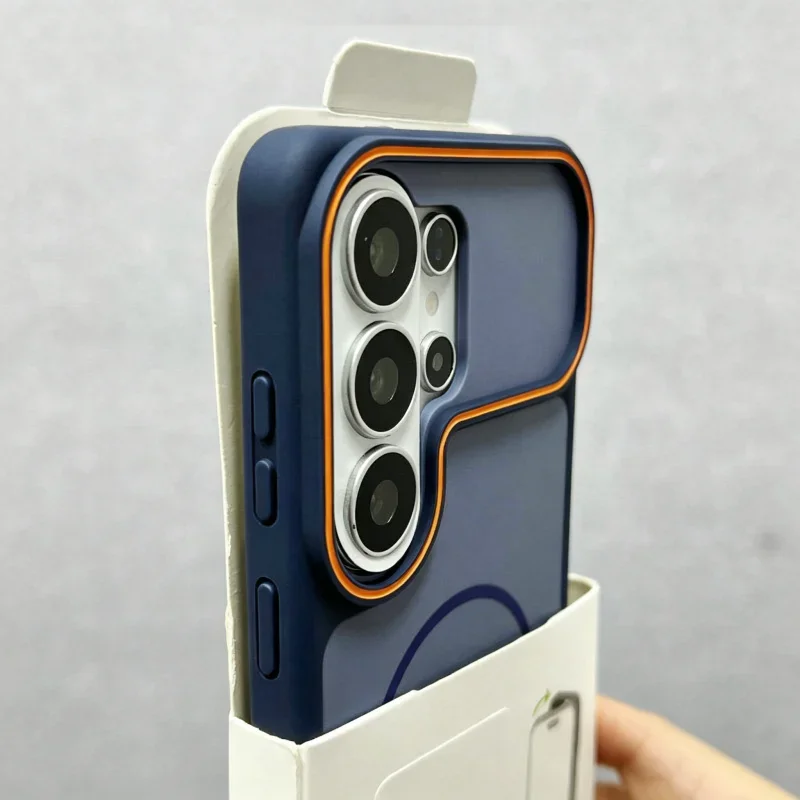 Luxury Silicone Magnetic Camera Protection Case for Samsung Galaxy S26 S25 S24 Plus Ultra Wireless Charging Bumper Cover