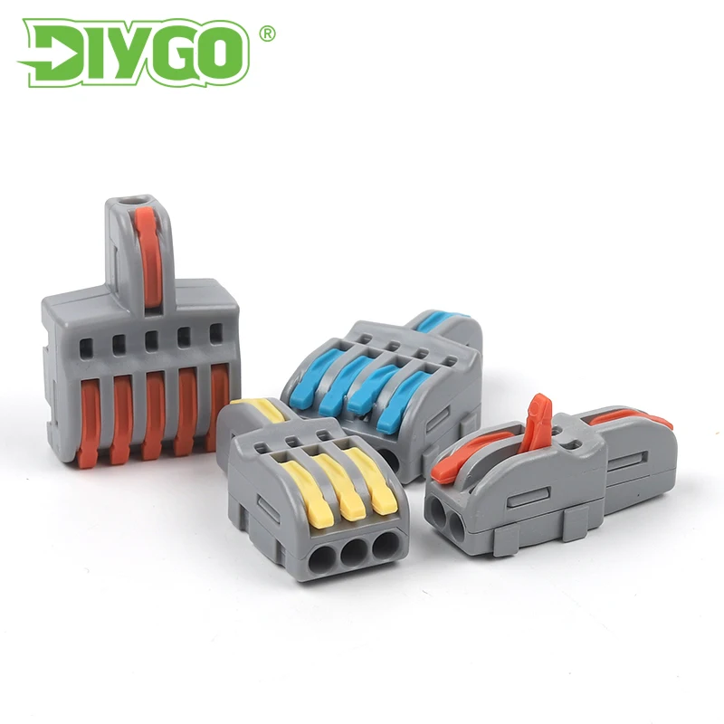 

DIY GO Quick Wire Connector 1 in 2/3/4/5 out Splitter Can Combined Terminal block For Home Light Electric Wiring Connectors