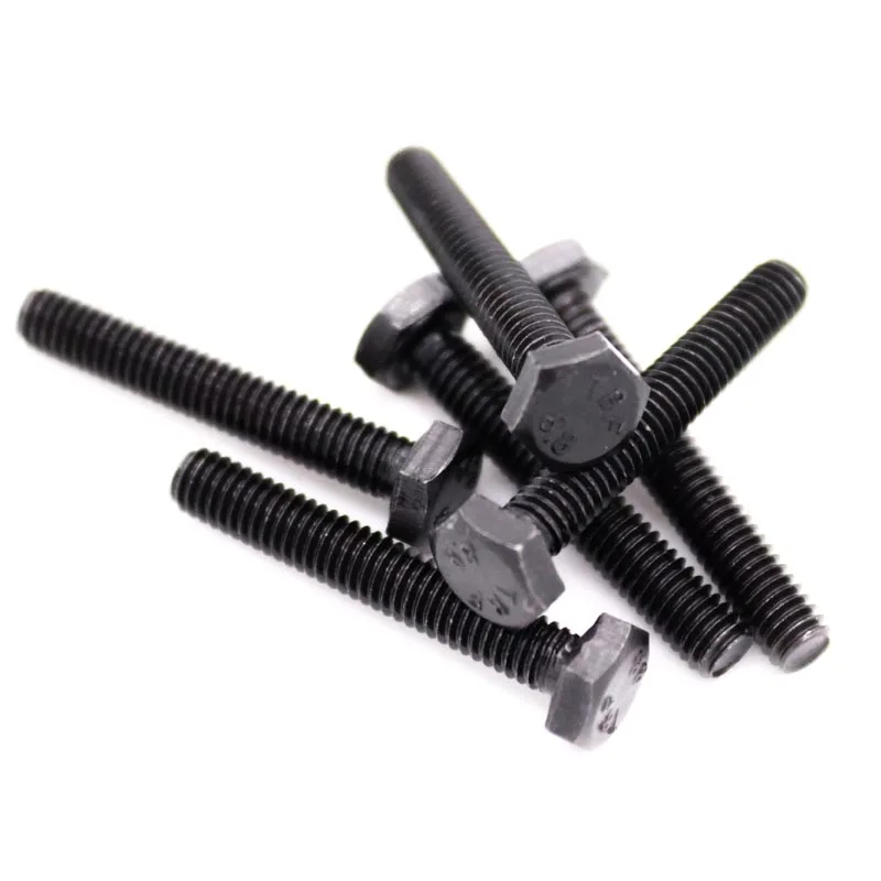 1/5pcs M8 M10 M2 GB5783 DIN933 Black 304 Stainless Steel External Hex Outside Hexagon Head Cap Screw Bolt Thread Length 16-100mm