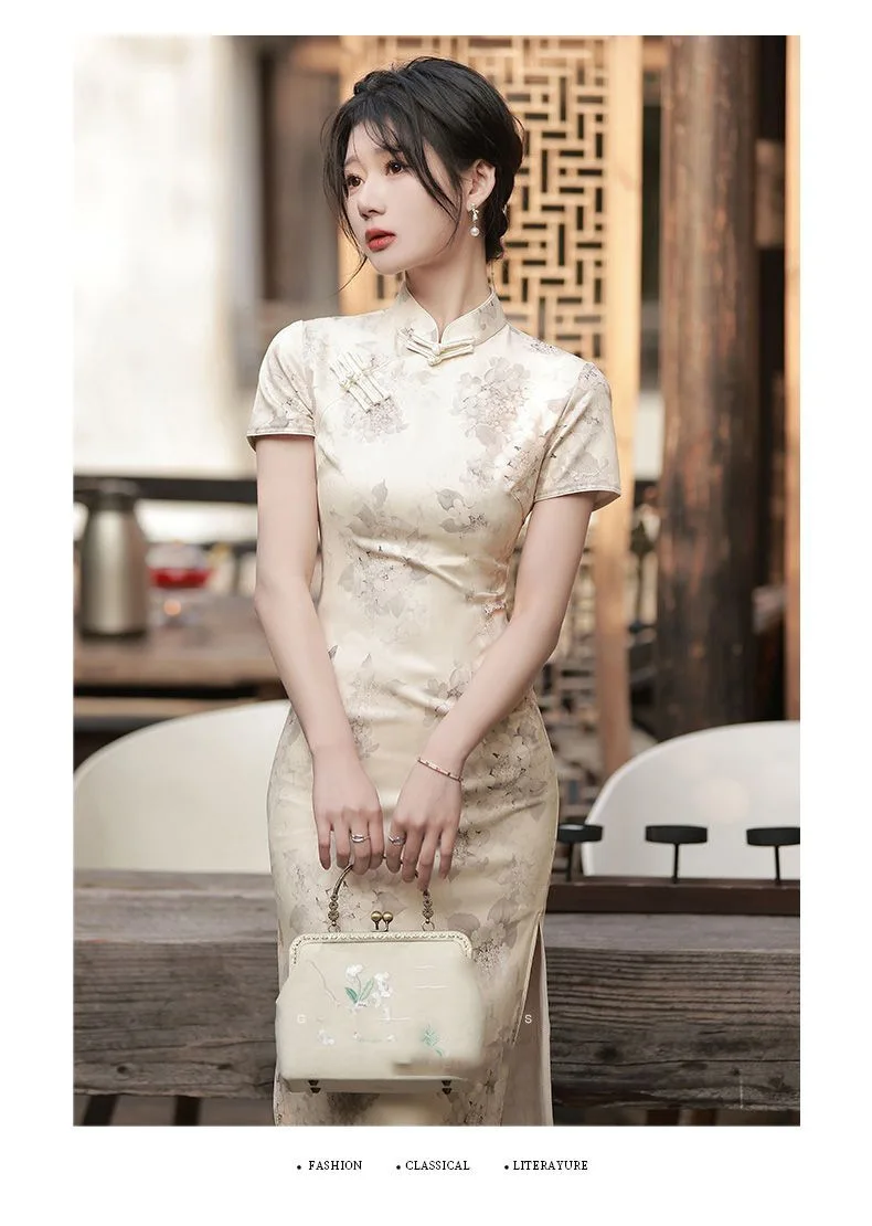 Chinese Style Qipao Sexy Women Plus Size Cheongsam Vintage Classic Chinese Dress Dragon And Phoenix Long Vestidos