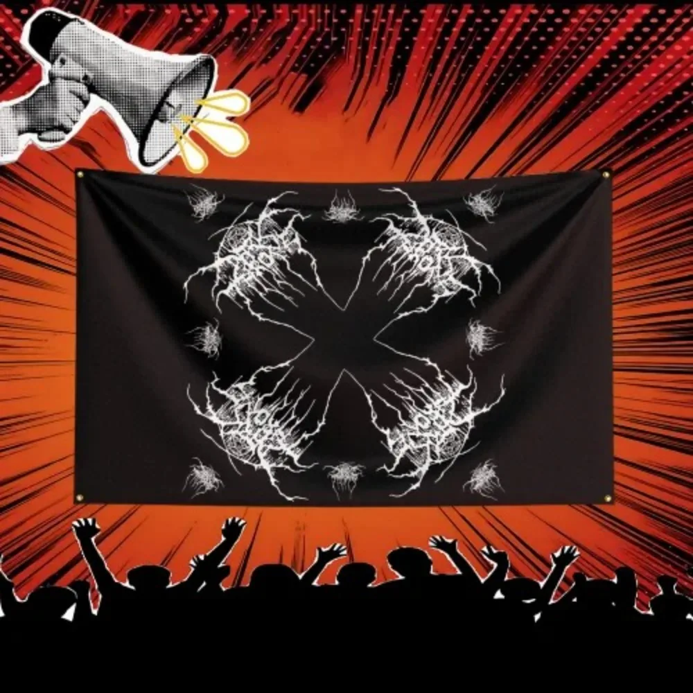 Darkthrone Inspired Rock Music Flag  Polyester Banner For Bedroom Wall Decor Music Fans Gift