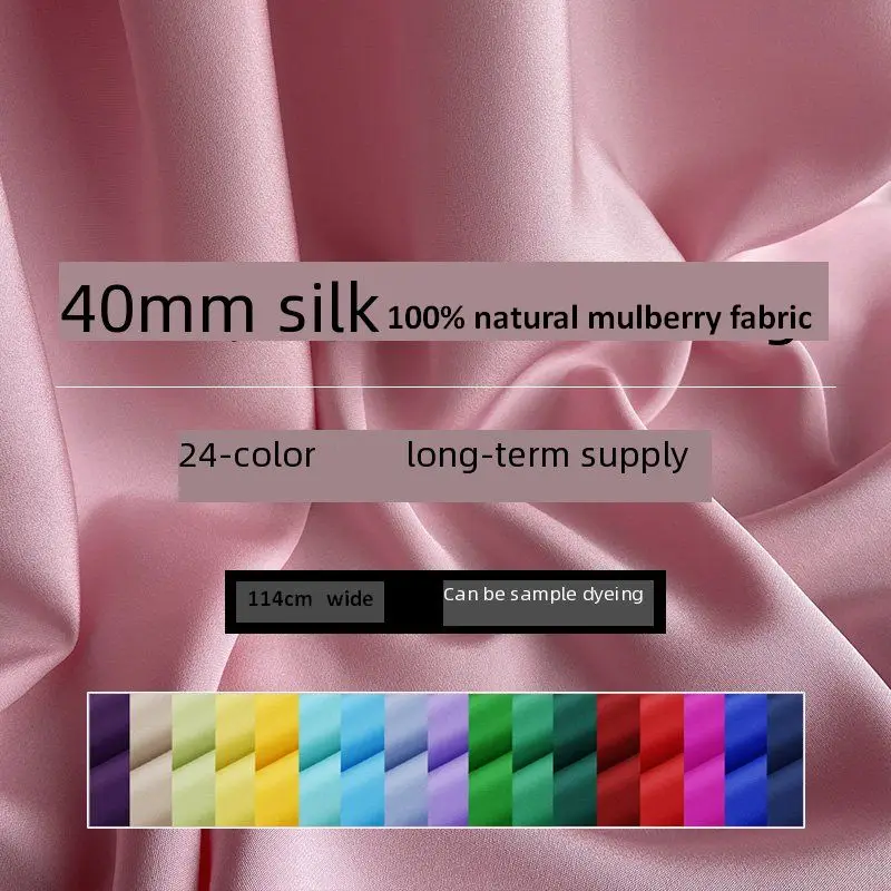 Mulberry Silk Crepe De Chine Fabric - 40mm Luxury Silk Material for Apparel, Dressmaking & DIY Sewing Wedding