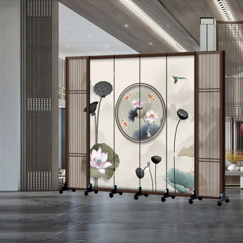 New Chinese Style Folding Room Divider Screen Portable High Partition for Living Room Bedroom Hotel Office Entryway Home