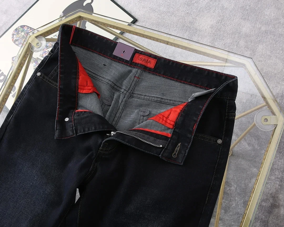 BLLIYOSS BILLIONAIRE Jeans in cotone sottile da uomo 2025 SS Nuovo ricamo casual moda comoda taglia grande 30-40 Pantaloni Vecchio soldi