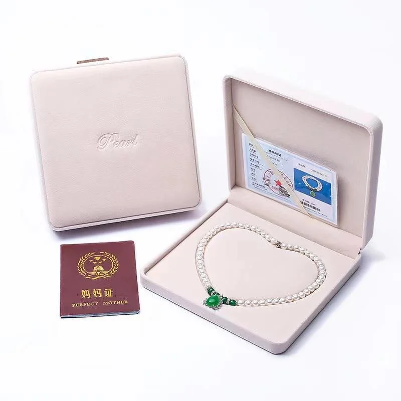 High quality natural freshwater pearl 925 silver buckle women's necklace set as a luxurious holiday gift for mothers and elders