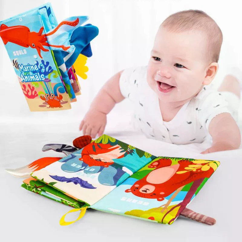 

Детские развивающие игрушки, Книжки для малышей 0-6 месяцев, Тактильные мягкие книжки-шуршалки из ткани, Игрушки для младенцев и новорожденных 0-3-6-12-18 месяцев