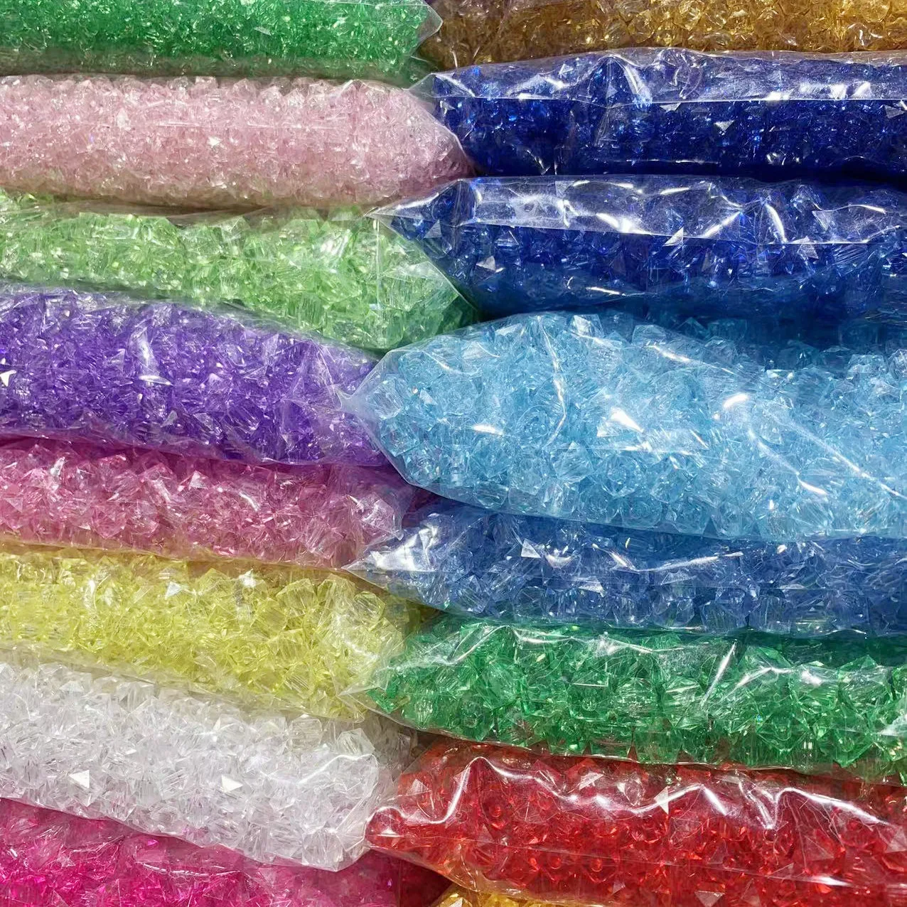 Hurtownia 8mm 10mm 12mm Przezroczyste kolorowe kwadratowe luźne koraliki Akcesoria ręcznie robione