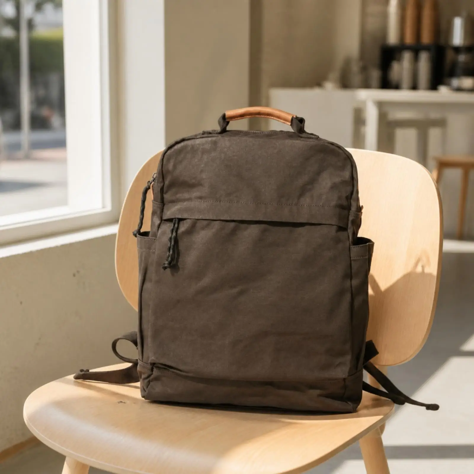 Polyester Backpack with Laptop Compartment Ergonomic Multi-Compartment Backpack with Side Pockets for Outdoor Activities