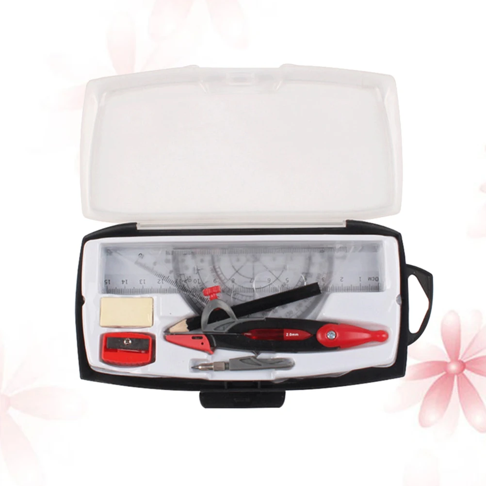 1 set 1 Set Compasses Set Portable Drafting Tool Lightweight School Stationery Teaching Supplies Drawing Equipment For