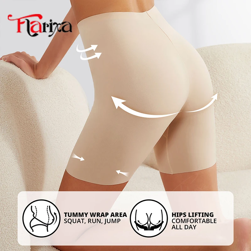 Flarixa High Waist Safety Shorts Anti Light for Women Anti Chafing Boxers Underwear Protective Panties Under Dress Cycling Pants