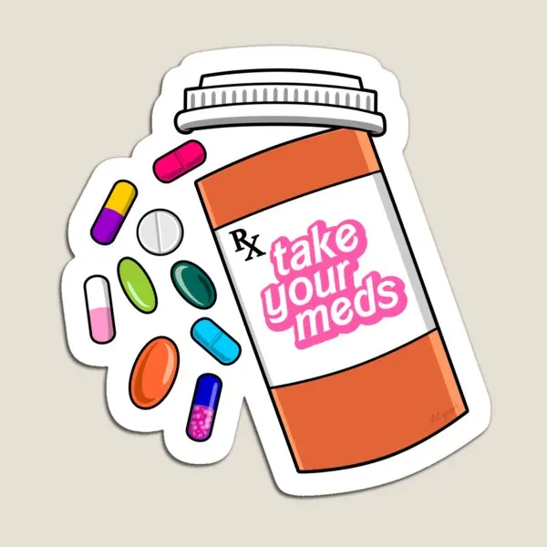 Take Your Meds Medication Reminder M  Magnet Colorful Magnetic Toy Refrigerator Decor Home Holder  Children Cute Stickers Kids