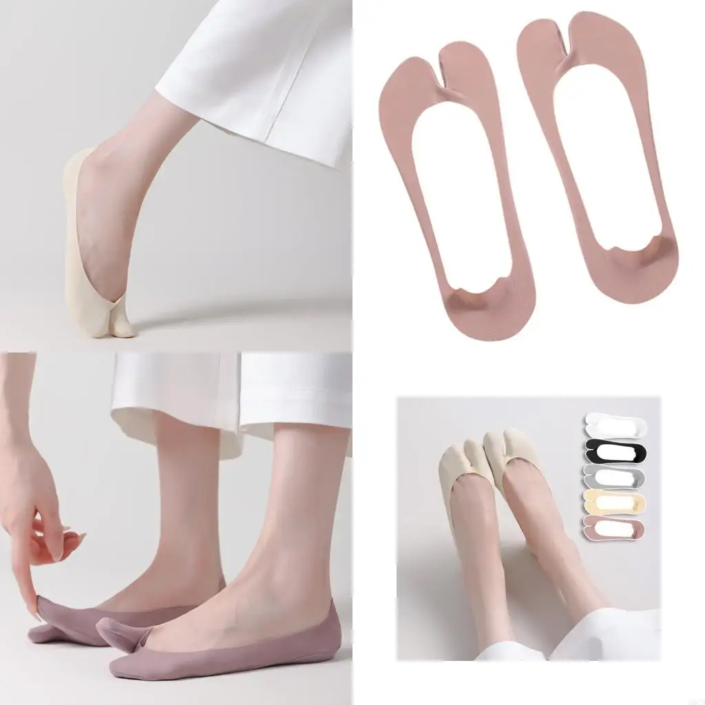 

M6CD Flop Socks Low Cut Split Toe Socks Cotton Tabis Socks Women No Show Socks