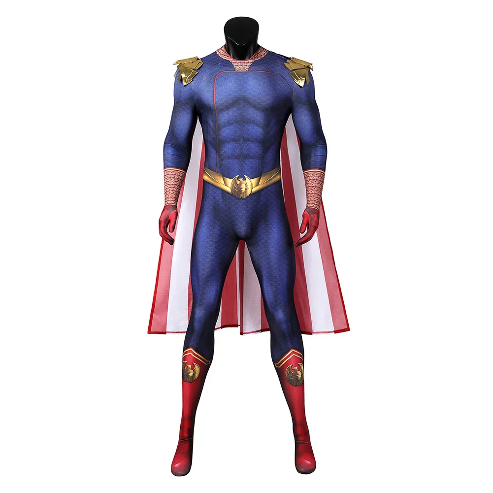 Homelander Cosplay Fantasy Overall Umhang Kleidung Cartoon TV die Jungen Kostüm Verkleidung erwachsene Männer Rollenspiel Fantasia Outfits männlich