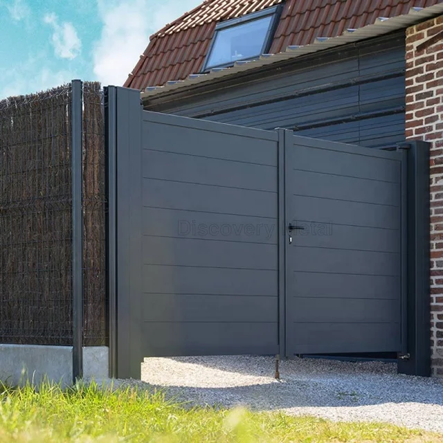 Customization Decorative Aluminium Industrial Metal Driveway Gate Nice Looking Swing Gate Aluminum Easy Aluminum Gates