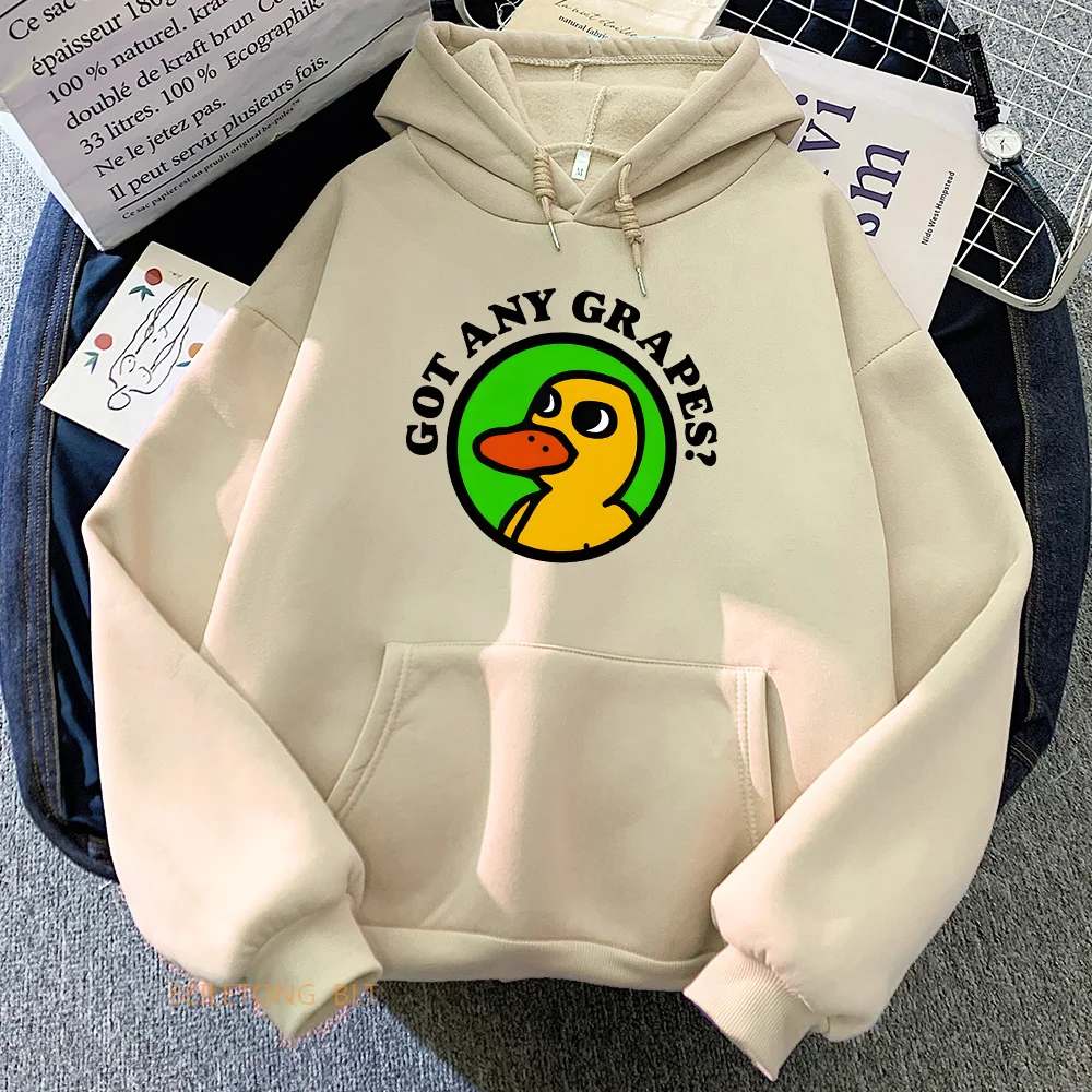 The Duck Song Got Any Grapes Hoodies Kawaii Girls Winter Comfortable Sweatshirts Long Sleeve Women/Men Hooded Pullovers Female