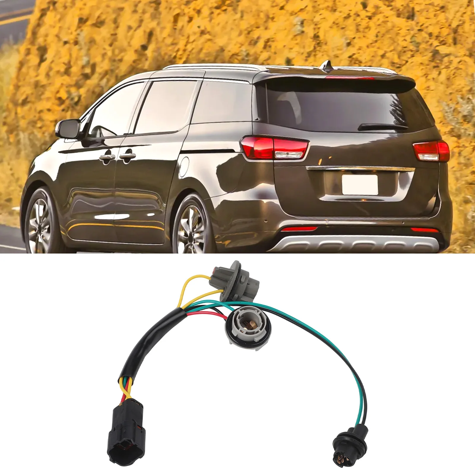 

Replacement Tail Light Socket Wire Harness Part Number 92480-A9020 Plastic Material Car Tail Light Wiring As Shown