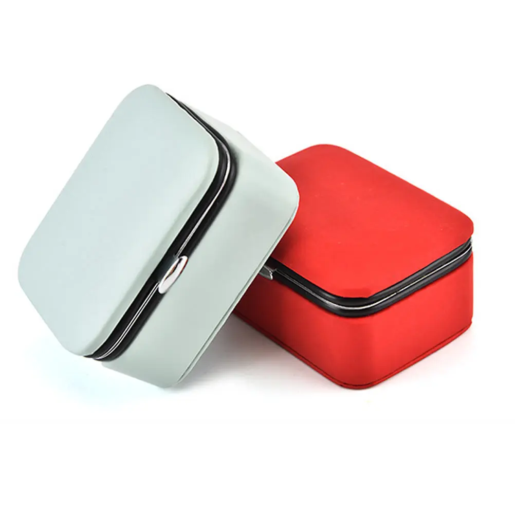 

Portable Jewelry Box Travel Case PU ganizer Blue Necklace Storage Desktop Box for Earrings Pendants Brooches Hairpins Home Decor